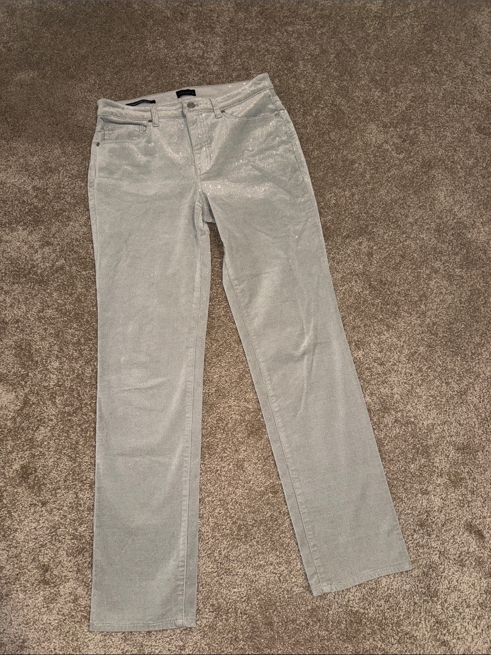 Talbots Light Silver Corduroy Straight Leg Jeans - size 6. B12